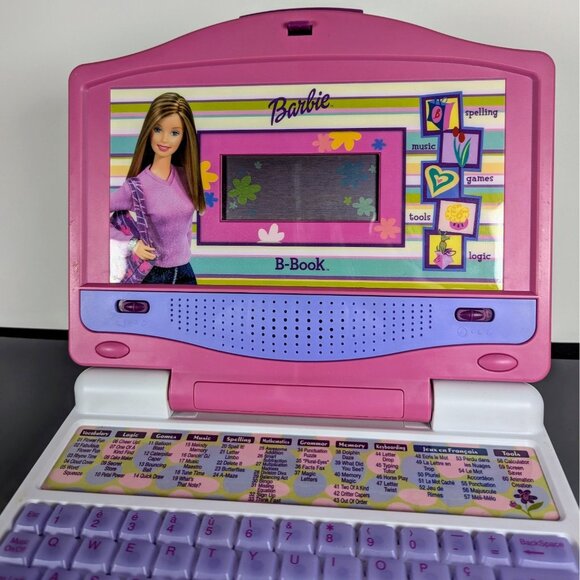 Barbie B-Book Learning Laptop Mattel 50 Games Tutorial Activities Works Y2K Toys - Picture 1 of 7